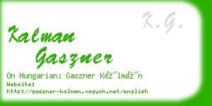 kalman gaszner business card